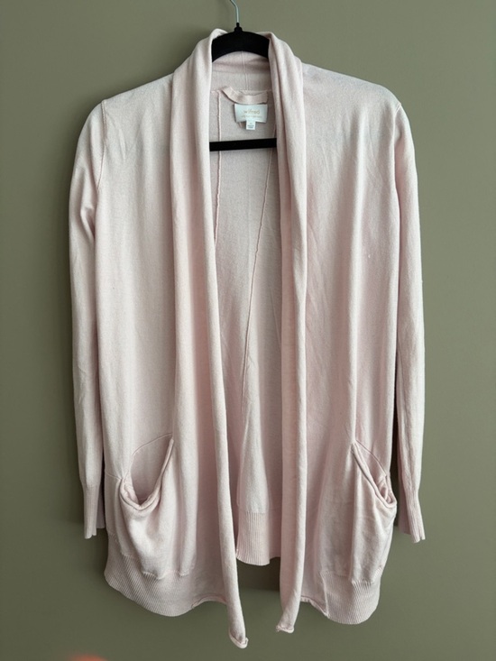 Aritzia Sweaters - WILFRED Soft Pink Open-Front Silk & Cashmere Draped Cardigan size XS